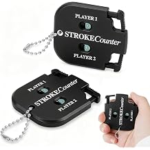 Clicker Counters, Mini Golf Stroke Counter with Dial Reset Tool Key Chain, Golf Shot Score Counter for Outdoor Sport Scoreboard Games Golf Accessories (Plastic, 2 Pcs)