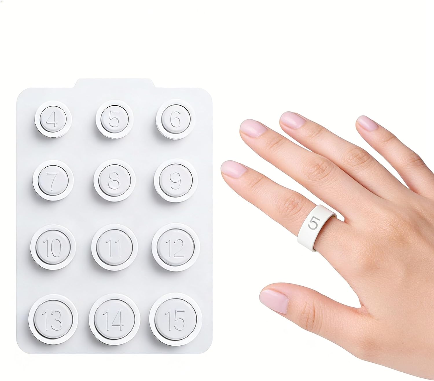 Ring Sizing Kit Compatible with Oura Ring 4 - Professional Finger Measuring Tool for Smart Rings, Sizes 4-15