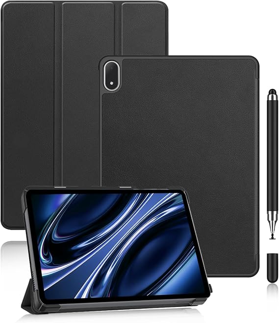 Case for Oneplus pad 4 12.3" Tablet,Premium Skin-Textured PU Leather Folio Cover,powfix Slim-Fit Full Body Protection & Multi-Angle Viewing Stand,Sleek Anti-Scratch Business Sleeve - Black