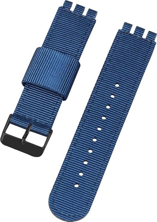 Compatible with Swatch strap(17mm 19mm 20mm 22mm),Soft Woven Nylon Replacement Band with Adjustable Closure