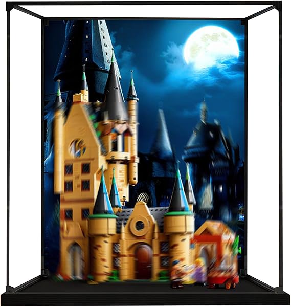 Acrylic Display case Compatible with Lego 75969 Astronomy Tower Toys Sets,Dustproof, Storage Box,Compatible with 75969(Display Box only, kit not Included) (Alloy Background + Black)