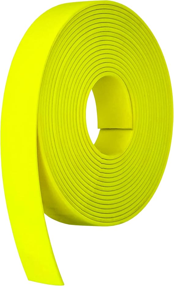 Strapworks BioThane 1 Inch Heavy Duty Polyester Webbing Strap Roll PVC-Coated, Waterproof, Beta Series, 25 Feet, Hot Yellow