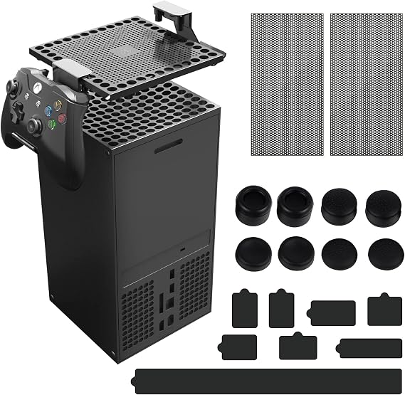 Xbox Serisi X, AOLION Xbox Serisi X Aksesuarları için Toz Filtresi Kapağı, 1 Üst Toz Filtresi Kapağı, 2 Tutucu, 2 Arka Toz Filtresi Kapağı, 8 Silikon Fiş ve 8 Parmak Kavrama Kapağı