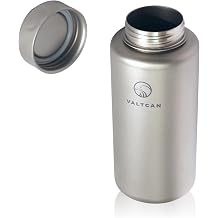 Valtcan EndurePro 1000ml 34oz Titanium Water Bottle Pot Wide Mouth Sports Hiking and Camping Trail Heatable on Open Flames Gym 1.1 Quart