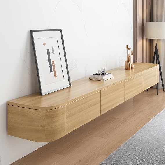 Floating TV Unit Floating TV Stand Cabinet Floating TV Cabinet with Doors in Media Wall Unit Floating TV Shelf for Living Room, Dining Room, Bedroom