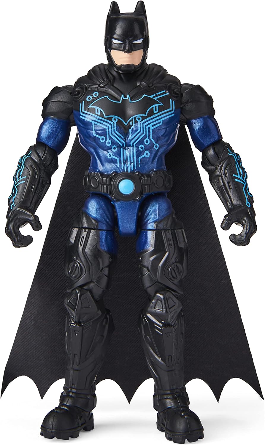 DC Comics Bat-Tech Batman 4-inch Action Figure with 3 Mystery Accessories, for Kids Aged 3 and up