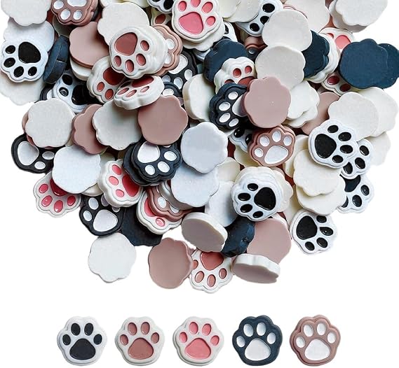 100個 スライムチャーム 樹脂 猫 足跡 チャーム かわいい セット ミックス 詰め合わせ スイーツ フラットバック スライム ビーズ 作る 用品 Diy クラフト メイキング オーナメント スクラップブッキング 100個