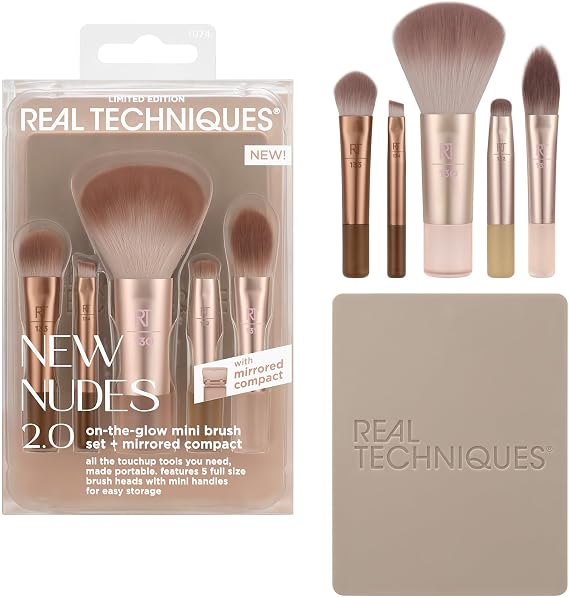 Glowing Mini Brush Kit + Mirror by Real Techniques Cosmetics