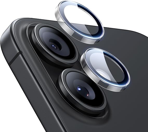 Thin and Strong・50kg Impact ResistanceESR Camera Film for iPhone 17/iPhone 16/iPhone 16 Plus, Camera Protection, US Military MIL Standard, Tempered Glass, 9H Hardness, Lens Cover, 80% Less Likely to