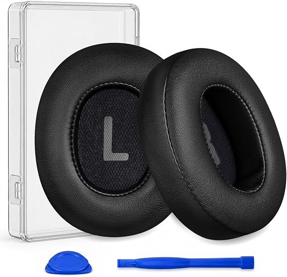JBL Tune 700BT、710BT、720BT、Tune 750BTNC、760NC、770NCワイヤレスオーバーイヤーヘッドフォン、イヤークッション、イヤーカップカバー修理部品用の交換用イヤーパッドブラック