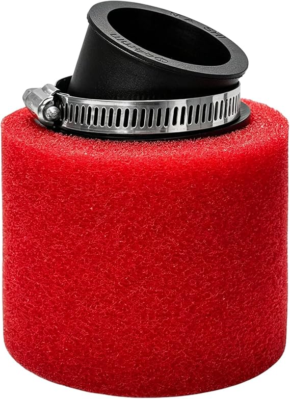 44mm ベントフォームエアフィルター、角度付きダブルフォームポッドオートバイエアフィルター交換、クリーナーフィット50cc 70cc 90cc 110cc 125cc 150cc ATV スクーター クワッド ゴーカート モペットピット ダートバイク