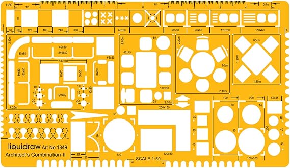 Liquidraw 1:50 Architectural Scale Ruler, 1.5mm Thick