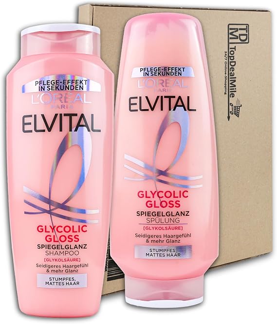 TopDealMile Storage Pack for Loreal Elvital Glycolic Gloss Mirror Shine Shampoo + Conditioner 300 + 250 ml