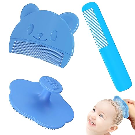 Baby Hair Brushes Pack of 3 Baby Hair Brushes Milk Scab Comb Baby Scab Comb Baby Milk Scab Baby Remove Baby Bath Brush for Children and Newborns Milk Scab and Gift for Birth