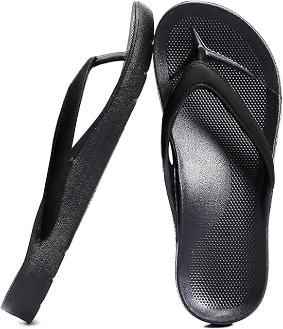 Arch Support Flip Flops Thick Sole Platform Sandals, Non-Slip Cushioning Thong for Women Men UK 3-10
