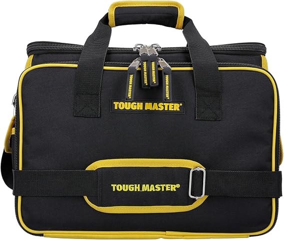 Tool Bag 16" Inch 41 Multi Pocket With Padded Handle & Rubber Feet, Multifunctional Tool Storage Organiser Technicians Electricians Toolbag with Removable Shoulder Strap (16 Inch Tool Bag)