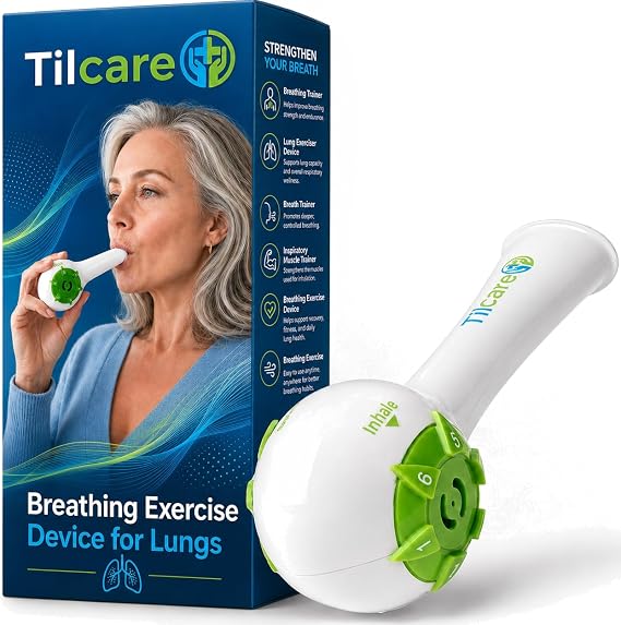 Breathing Trainer & Lung Exerciser: 6-Level Adjustable Lung Trainer