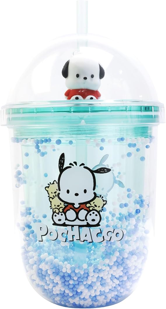 Pochacco Soda Cup with Lid and Straw, Officially Licensed Sanrio Gift