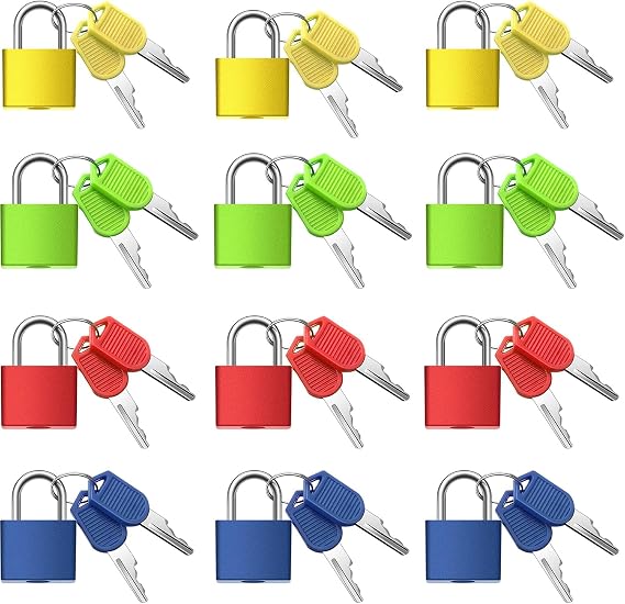 Mini Metal Security Lock Multi-Color Small Padlock for Suitcases, Backpacks, Laptop Bags, Boxes, Storage Cabinets