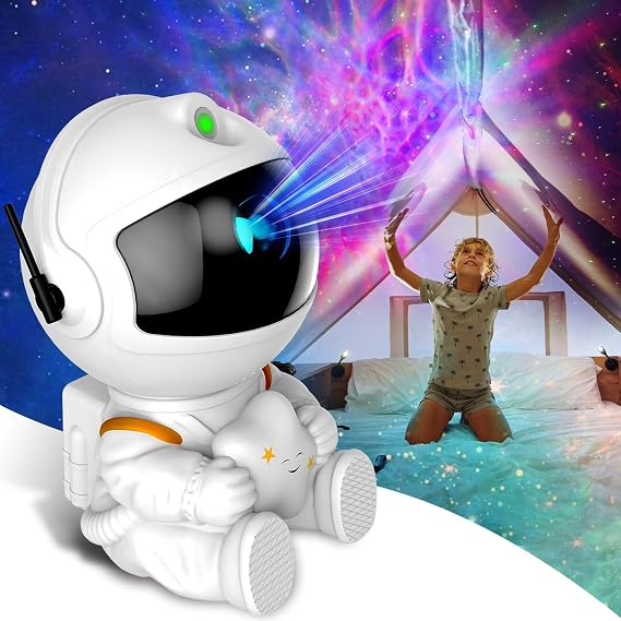Astronaut Light Projector, Galaxy Projector for Bedroom, Star Projector Galaxy Light, Night Light for Kids, Boys and Girls Room Decoration, Game Room, Home Theater, Ceiling, Timer, Remote Control | Star Projector Casts a Dreamy Nebula on Your Bedroom Ceiling. Remote & Timer, 8 Light Modes. Great Gift & Bedroom Decor.