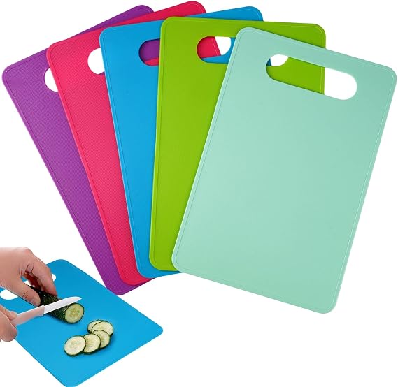 5-Piece Chopping Board Set 29 x 19 cm Plastic Breakfast Board