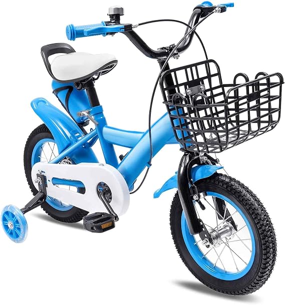 Kids Bike 12 Inch with Stabilisers for Boys and Girls Ages 2-4, Blue