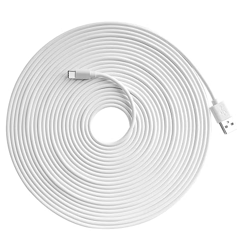 8 m USB-A to USB-C Camera Power Cable, White