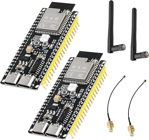 diymore 2PCS for ESP32-S3 DevKitC-1 N16R8 Module With Antenna Base, for ESP32 S3 N16R8 Development Board with WiFi, Bluetooth 5.0, for ESP32 Type C Interface