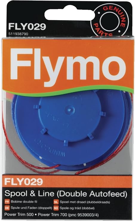 Flymo FLY029 Double Autofeed Spool and Line for Power Trim 500 and Power Trim 700 - 511938790, red