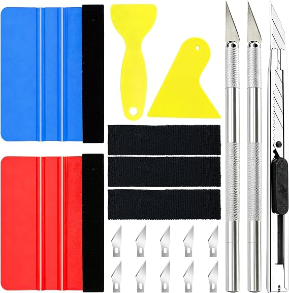20Pcs Vinyl Wrap Squeegee Tools Kit, Wallpaper Smoother Tool
