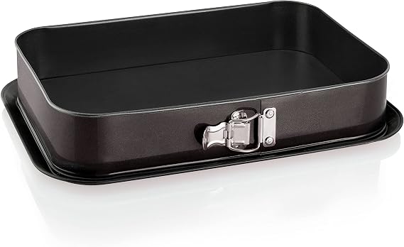 Grizzly - Large Tall Rectangular Detachable Cake Pan 35 x 24 cm Black with Leak Protection and Non-Stick