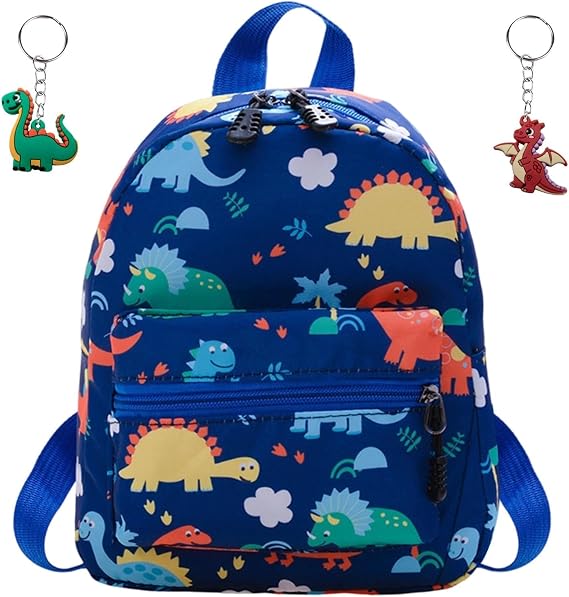 Dinosaur Backpack Child Water Resistant Primary School Backpack, 3-6 Year Old Children Back To School Backpack, Blue Dinosaur