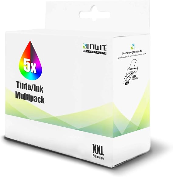 5x MWT Ink Cartridges for Canon Smartbase MP 360 370 375 390 wie BCI24BK BCI24C BCI-24BK 24C Set