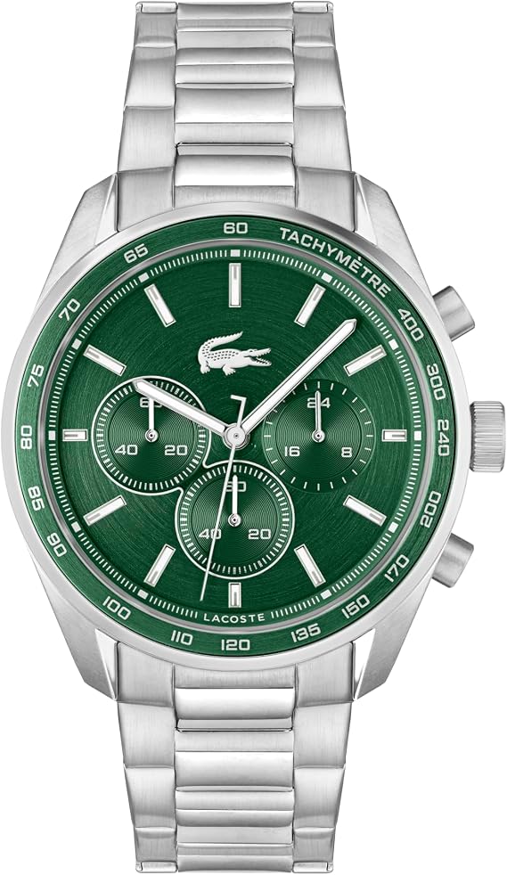 Lacoste Boston Chronograph Watch for Men with Stainless Steel or Leather Strap