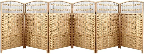 Versatile Short Room Divider DIY Rattan Partition 49.6 to 120 cm 6 Panels for Offices Studios Classrooms & Restaurants (Bei 31.49 x 15.74 in)