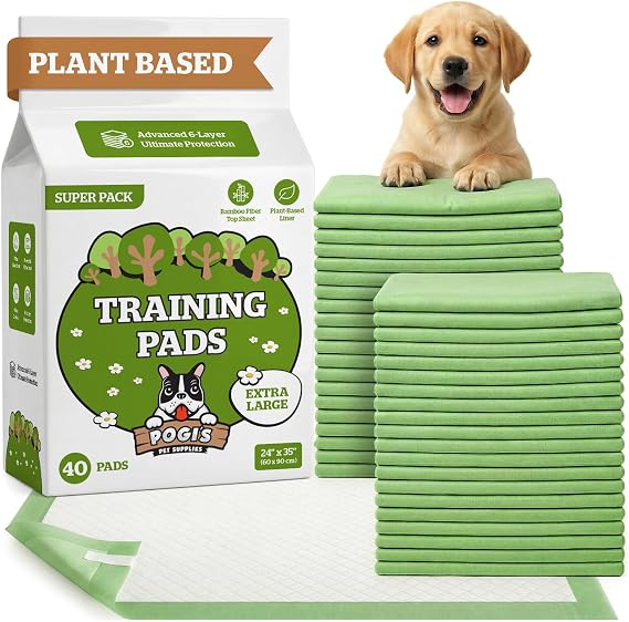 Pogi's Puppy Training Pads with Sticky Tabs, 60 x 90 cm, 40 Pads