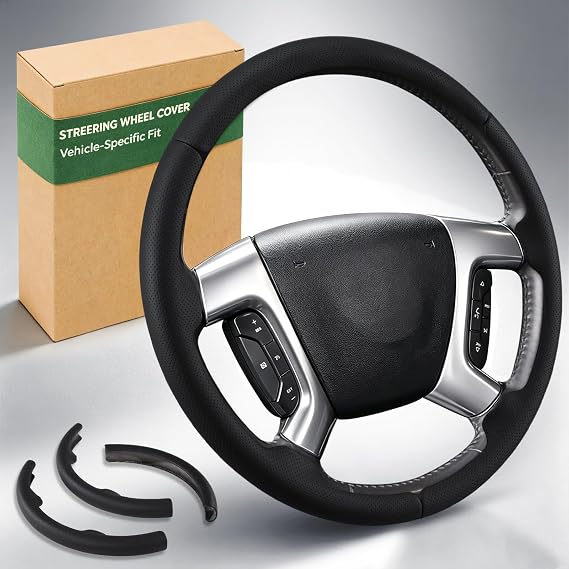Aimato Customized Steering Wheel Cover for Chevy Silverado 1500 2007-2013/GMC Sierra 2007-2013/2500 3500 Suburban Tahoe Yukon 2007-2014/Traverse 2009-2017/GMC Sierra 2500 3500 2008-2014