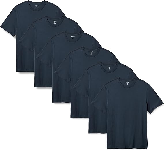 Amazon Essentials Men's Regular-Fit Short-Sleeve Crewneck T-Shirt, Pack of 6