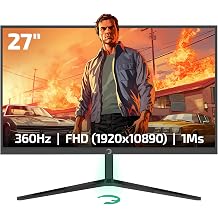 GAMEPOWER Rapid 27 Inch Gaming Monitor, 360Hz, 1ms, Full HD 1080P, IPS Panel, HDR, Anti-Glare, Pivot, FreeSync & G-Sync, with Speaker, Height Adjustable, Laser Logo