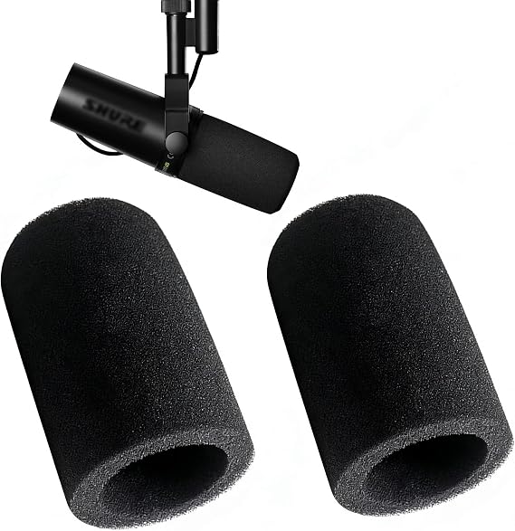 SM7B ウィンドスクリーン マイク フォーム 交換用 Shure SM7B SM7dB ボーカル マイク ポップフィルター ノイズキャンセリング ウィンドソック カバー 2個