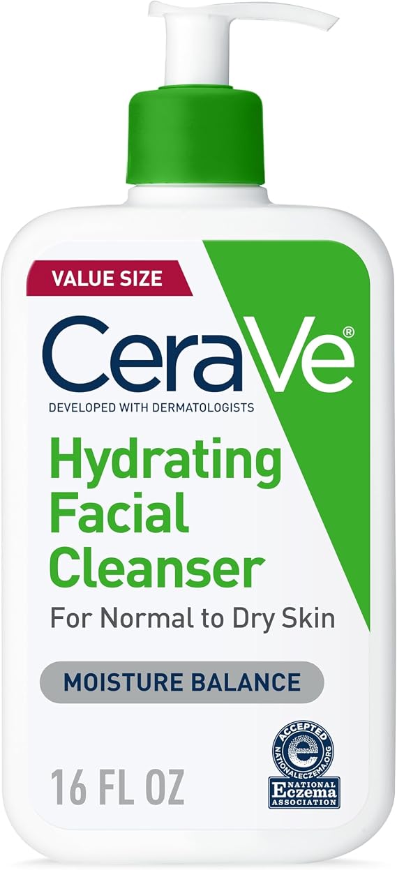CeraVe - 16 fl oz moisturizing facial cleanser for daily cleansing, dry to normal skin