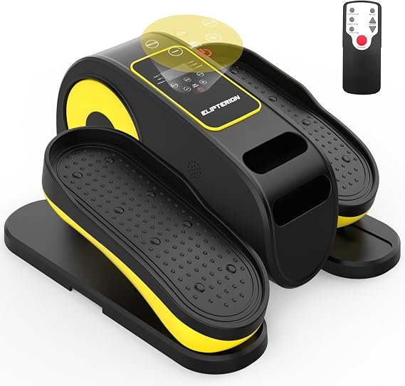 Under Desk Elliptical Machine, Quiet & Portable Electric Seated Pedal Exerciser for Seniors, 15 Adjustable Speeds, Remote Control, Forward & Reverse Motion, Ideal for Home & Office
