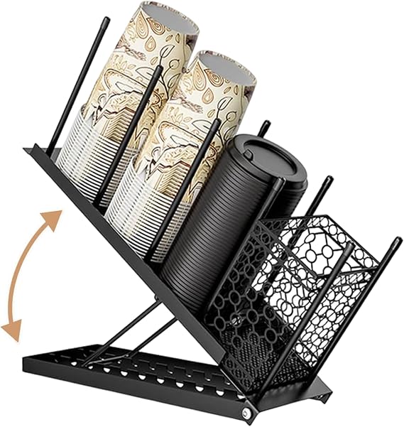 Coffee Cup Organizer,Tilting Disposable Cup Holder