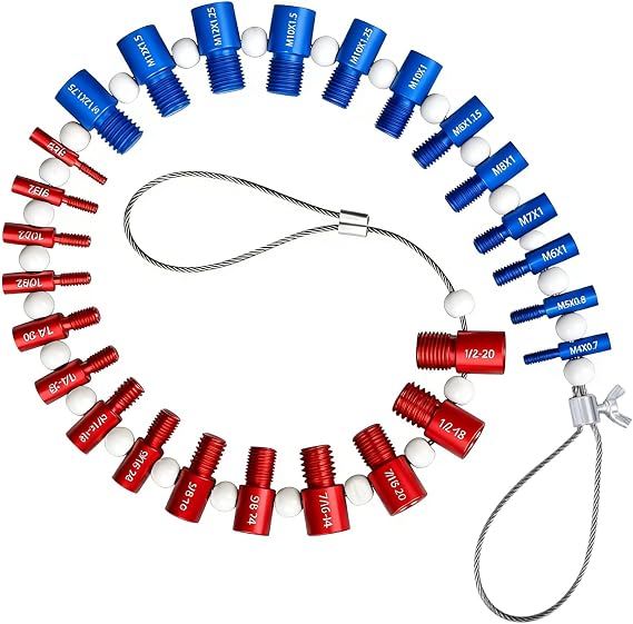Thread Checker, 26 Male/Female Gauges (14 Inch & 12 Metric)