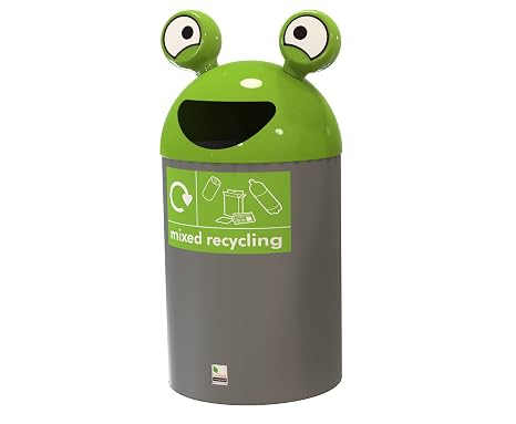 Space Buddy Recycling Bin 84 Litres Lime Green Mixed Recycling
