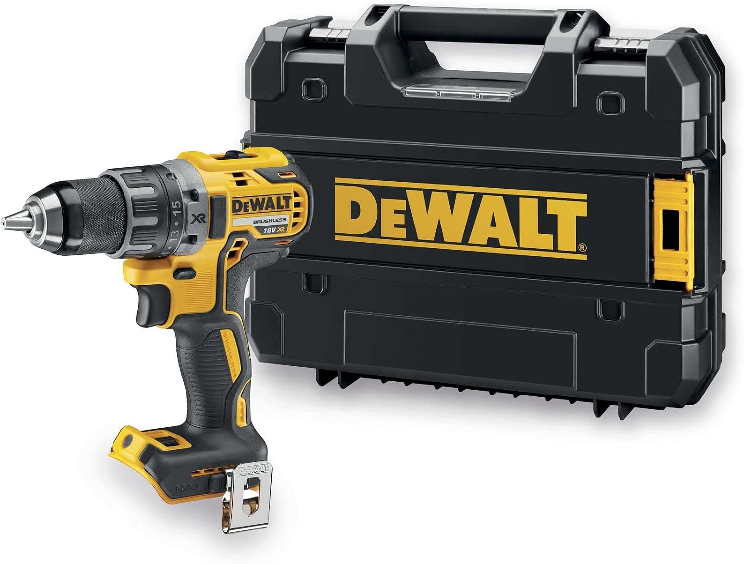 DeWalt Drill 18 Volt, two-stage full metal transmission, LED work light, 15-stage torque module, suitable for long-term use, battery and charger not included in delivery DCD791NT