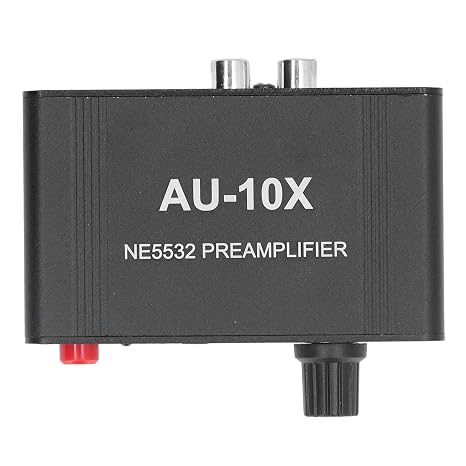 PUSOKEI Phono Turntable Preamp, 20Db Stereo Audio Signal Phono Preamplifier, HiFi Sound Phonograph Preamplifier with Input, Output & 3.5MM Headphone Port