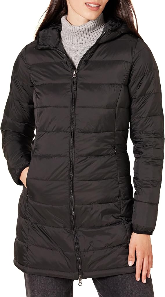 Amazon Essentials Women's Lightweight Water-Resistant Packable Hooded Puffer Jacket (Available in Plus Size)