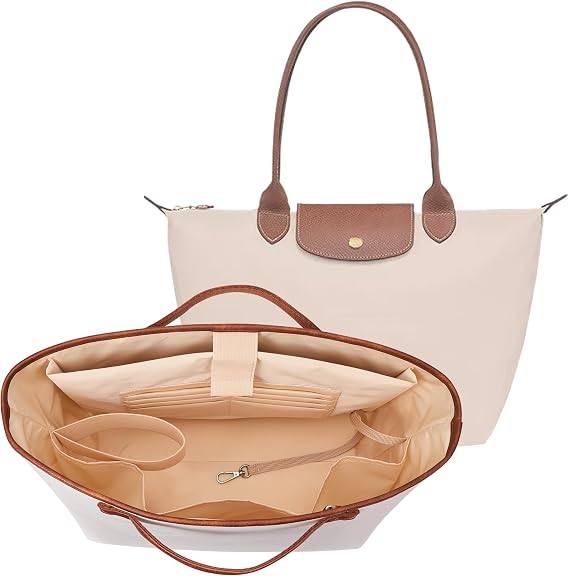 KALIDI Organizer Bag Insert For Longchamp Le Pliage,Women Handbag accessorie Ultra-light Tote Bag Organizer with zip Waterproof