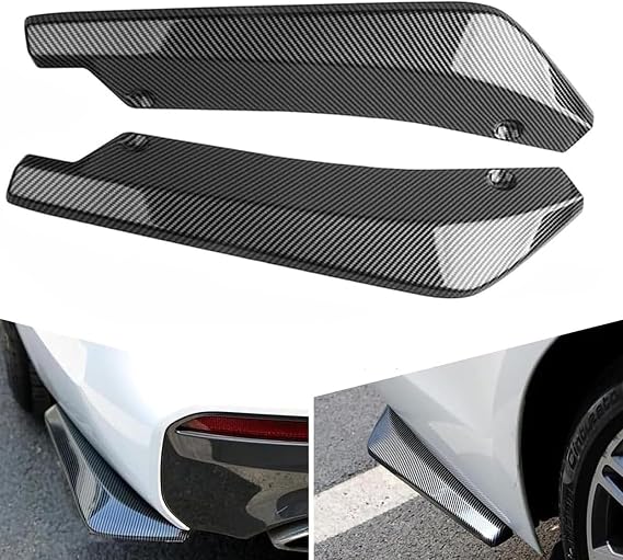 Car Rear Bumper Lip Diffuser for Audi A4 B8.5 Sedan 2013-2016,2Pcs Rear Spats Bumper Corner Lip Spliter Canard Protector Wrap Angle Spoiler Accessories,B/Carbon Black